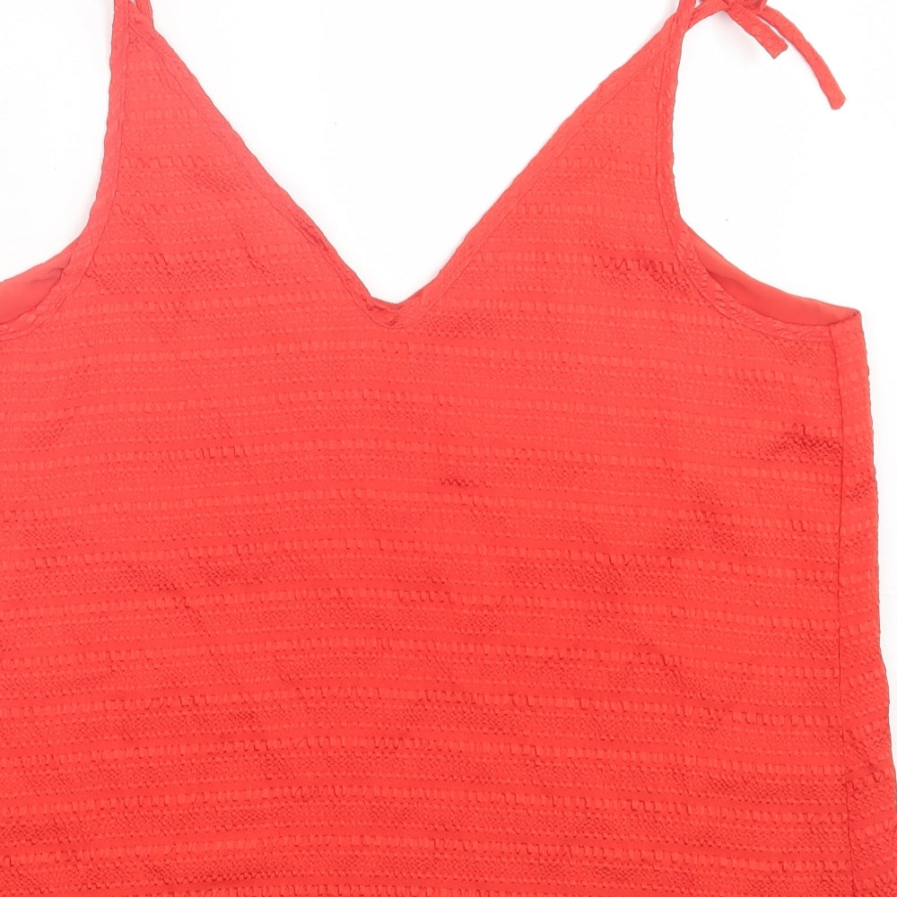 River Island Womens Red Polyester Camisole Tank Size 18 V-Neck