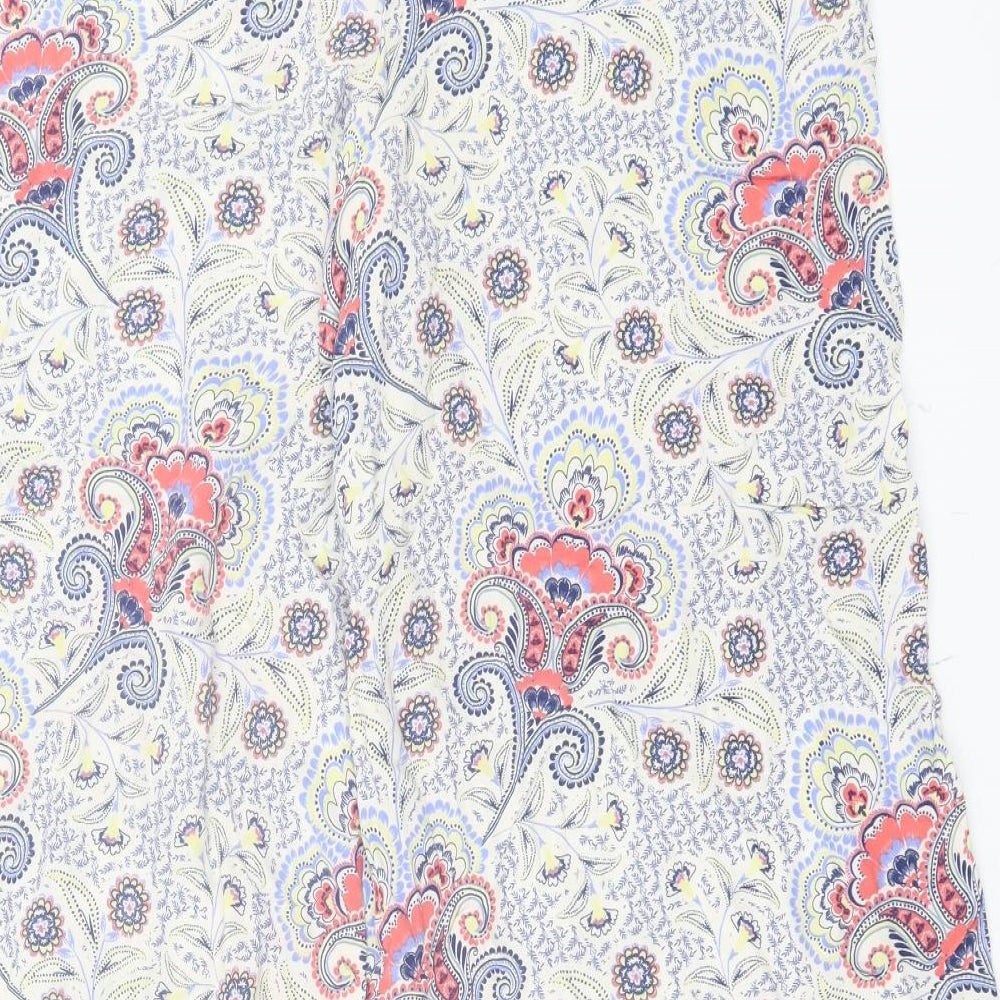 F&F Womens Multicoloured Paisley Viscose Trousers Size 14 L30 in Regular Zip