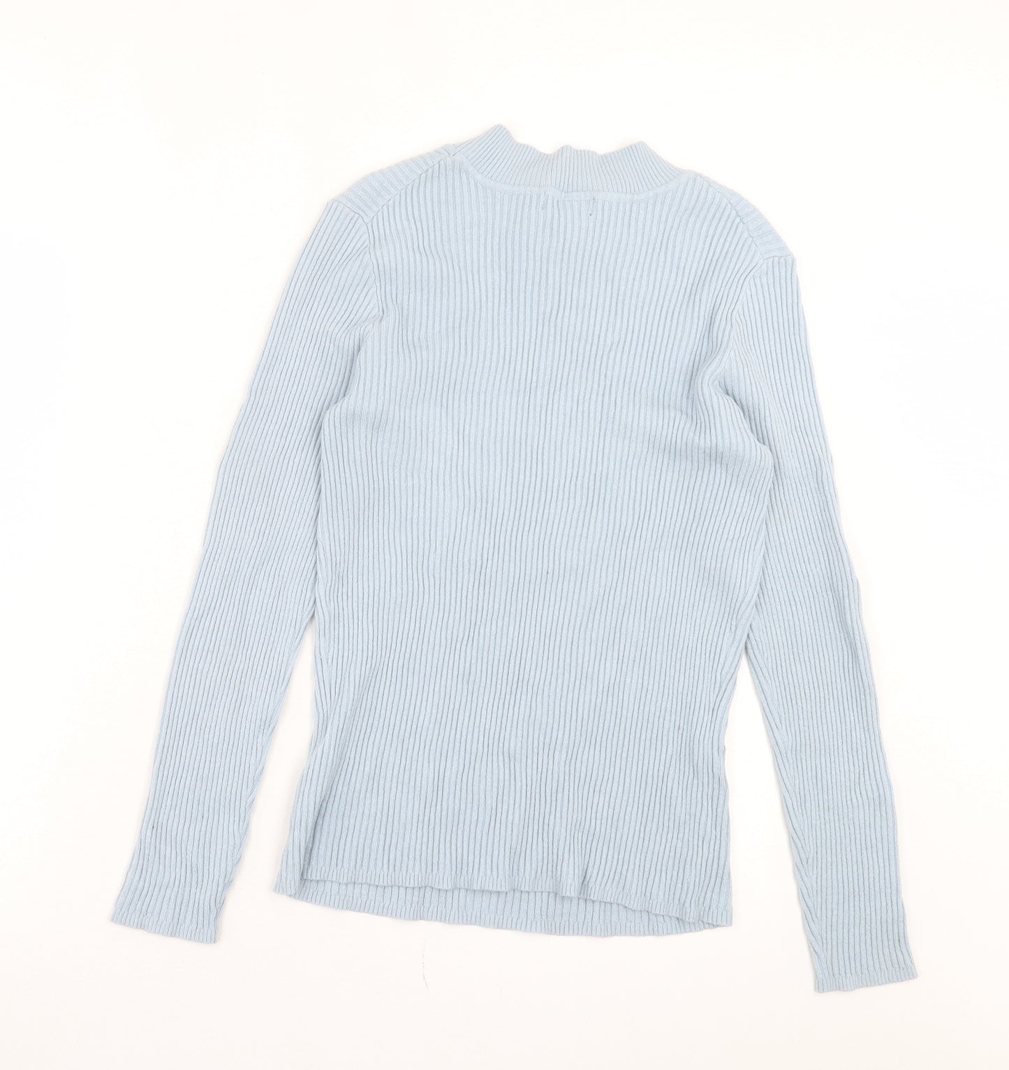 Primark Womens Blue Round Neck Viscose Pullover Jumper Size XL