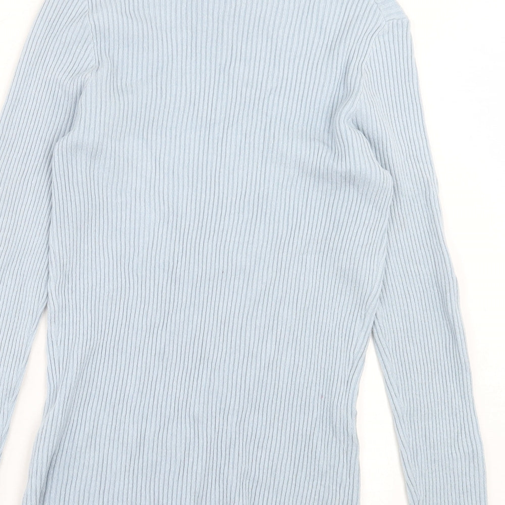 Primark Womens Blue Round Neck Viscose Pullover Jumper Size XL