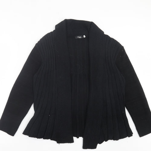 Glimpse Womens Black V-Neck Acrylic Cardigan Jumper Size M