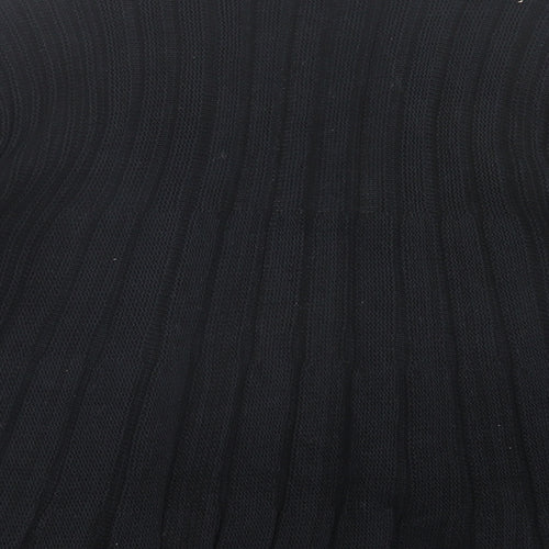 Glimpse Womens Black V-Neck Acrylic Cardigan Jumper Size M