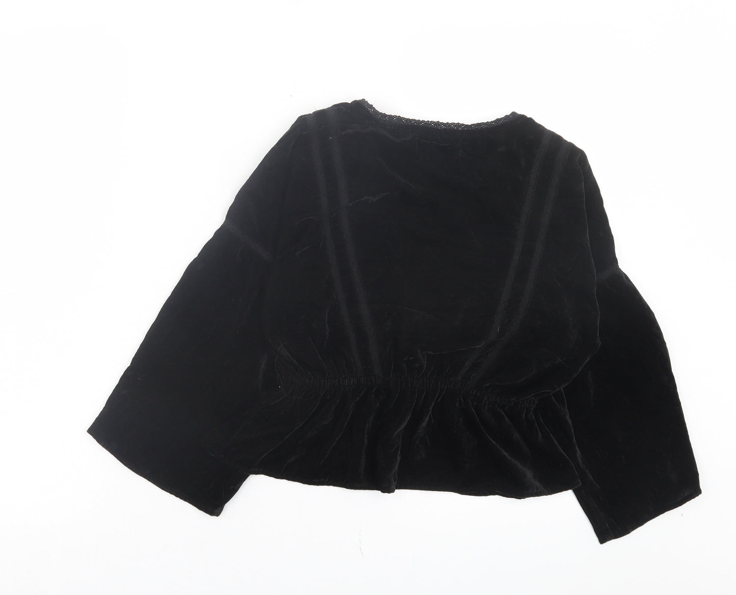 Urban Outfitters Womens Black Polyester Basic Blouse Size XS V-Neck