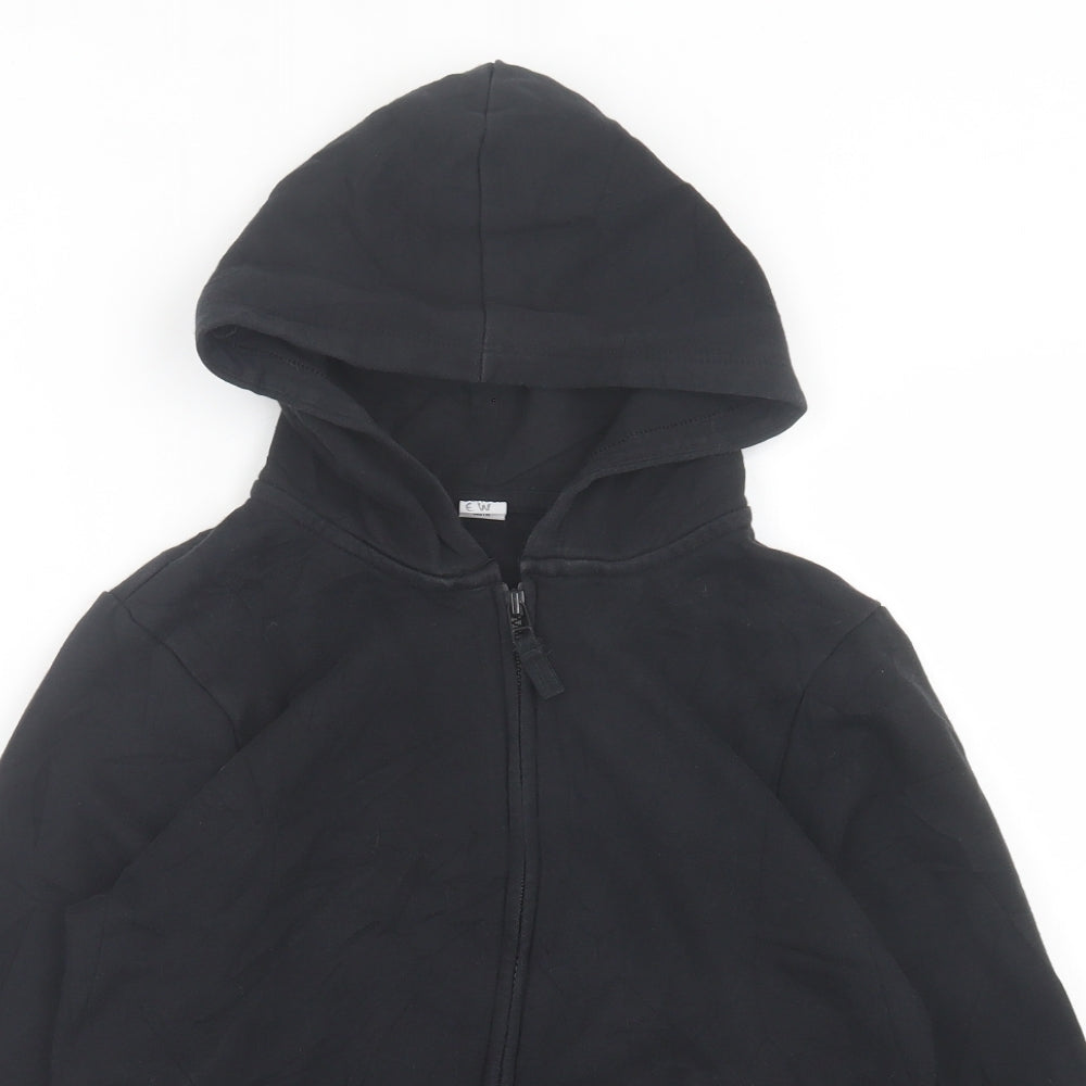 TU Boys Black Cotton Full Zip Hoodie Size 10 Years Zip