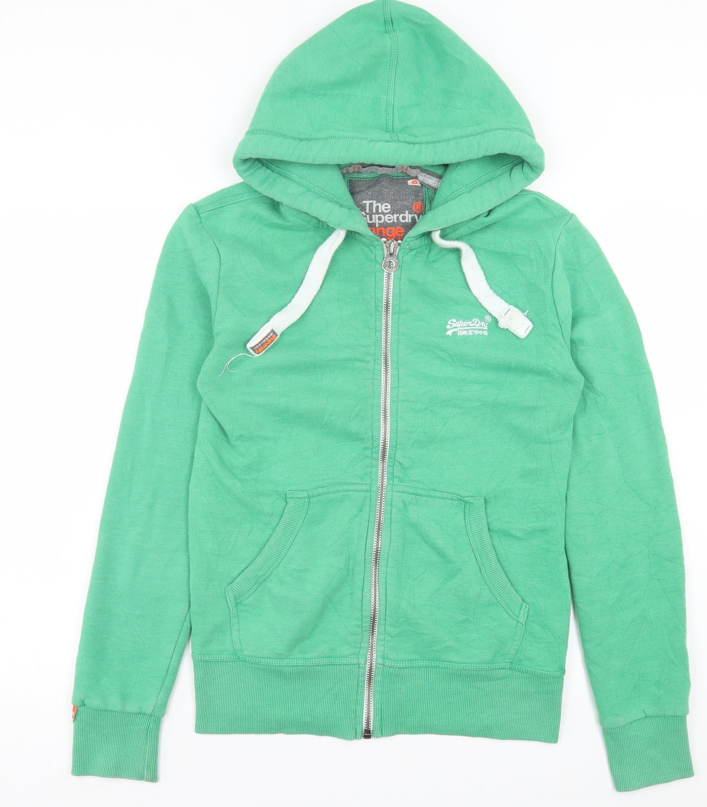 Superdry Mens Green Cotton Full Zip Hoodie Size S