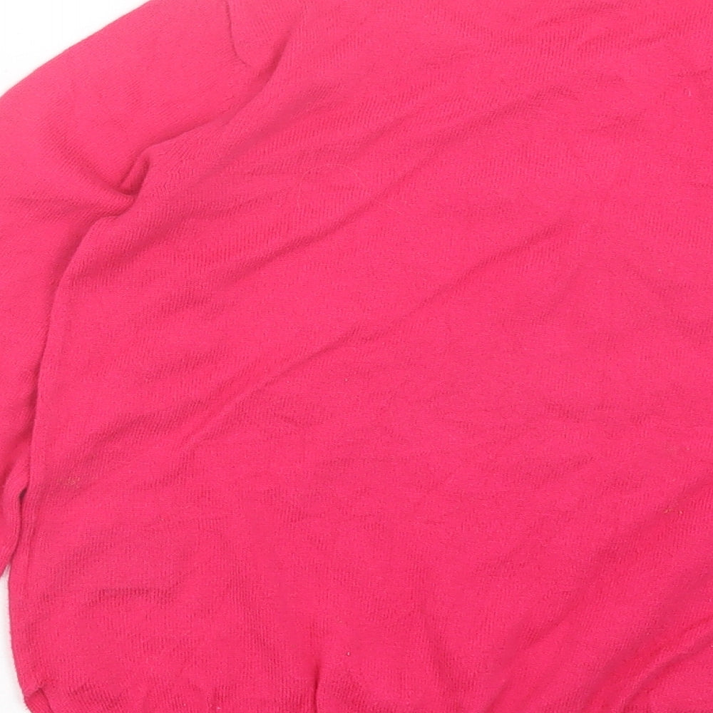 H&M Girls Pink Crew Neck Cotton Pullover Jumper Size 6-7 Years Pullover