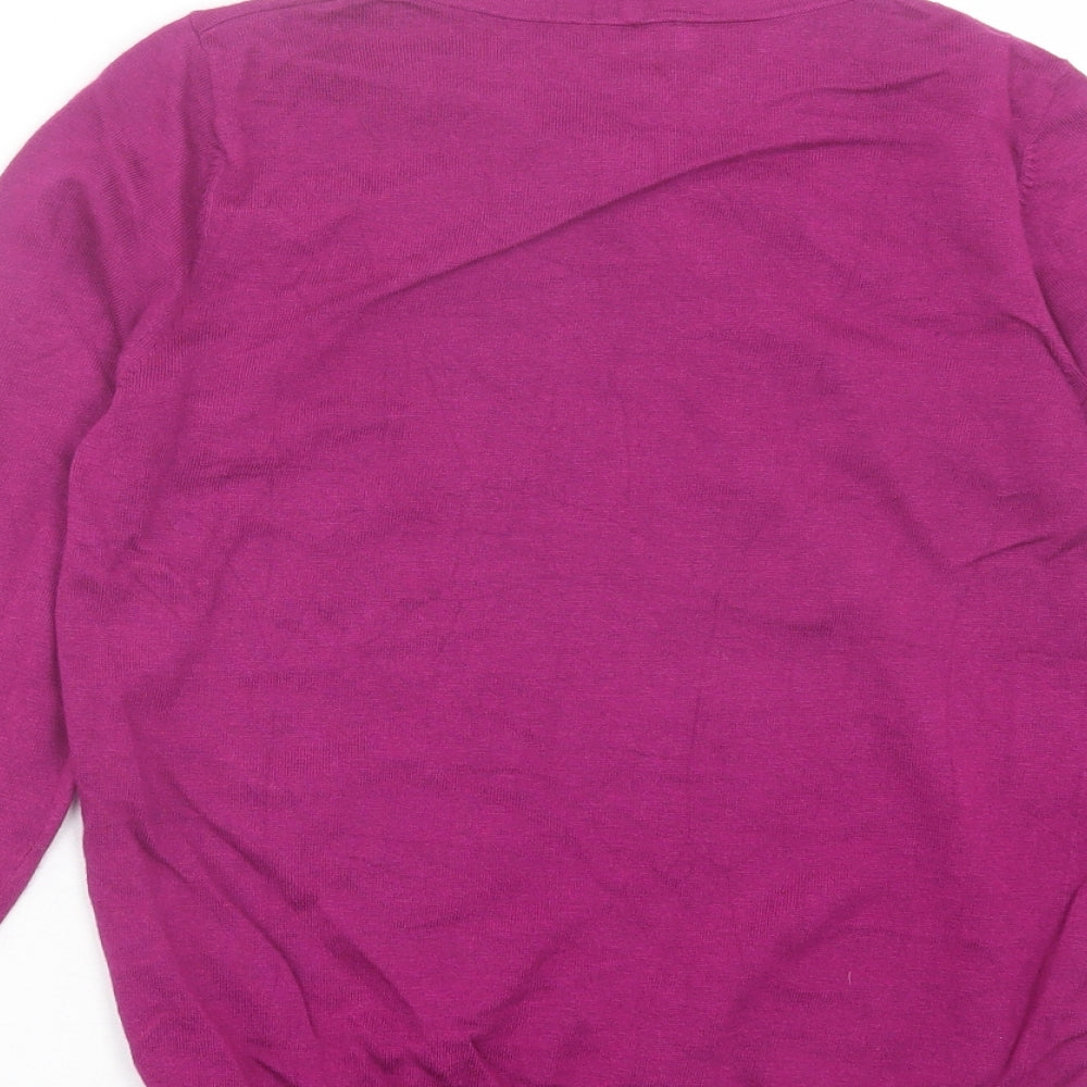 Hobbs Womens Purple High Neck Viscose Pullover Jumper Size XS - Twist Front