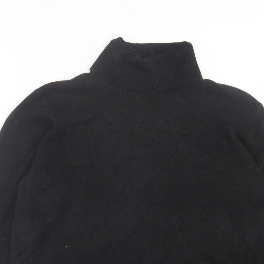 Marks and Spencer Womens Black Roll Neck Acrylic Pullover Jumper Size 12