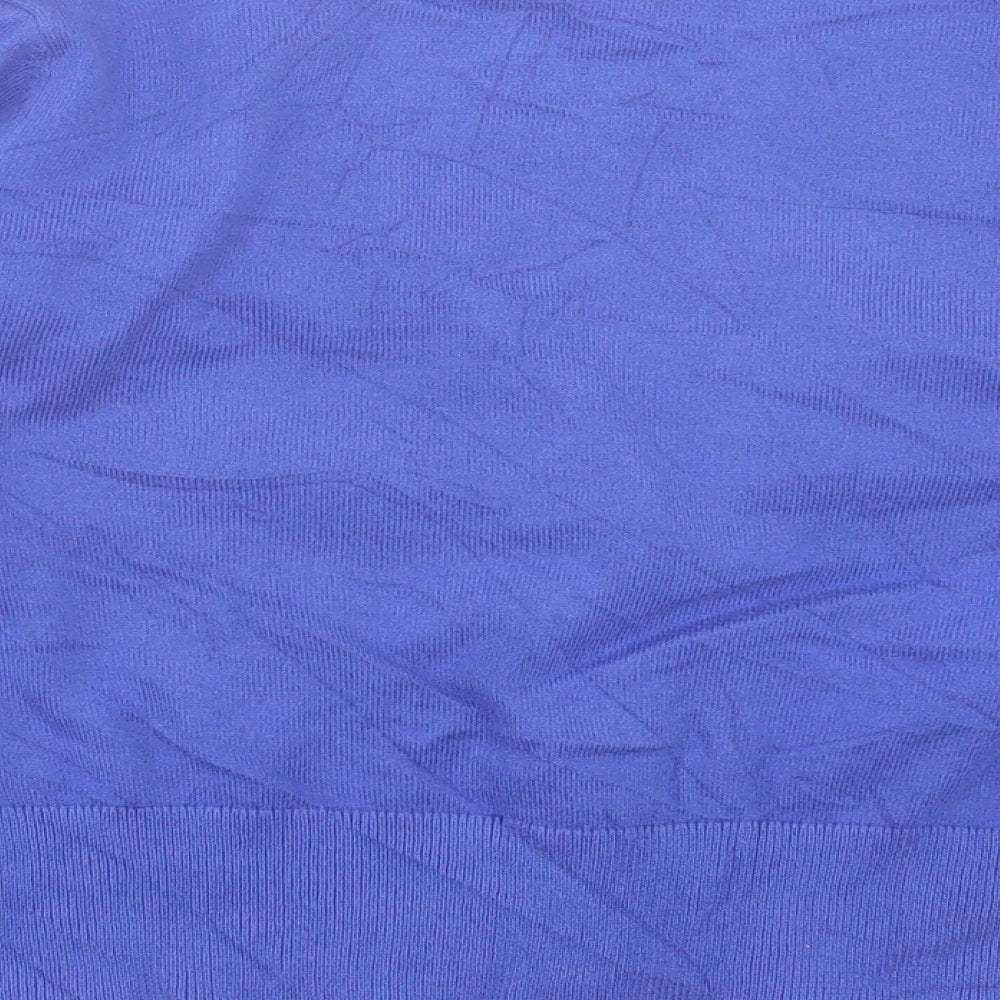 TU Womens Blue V-Neck Cotton Cardigan Jumper Size 12