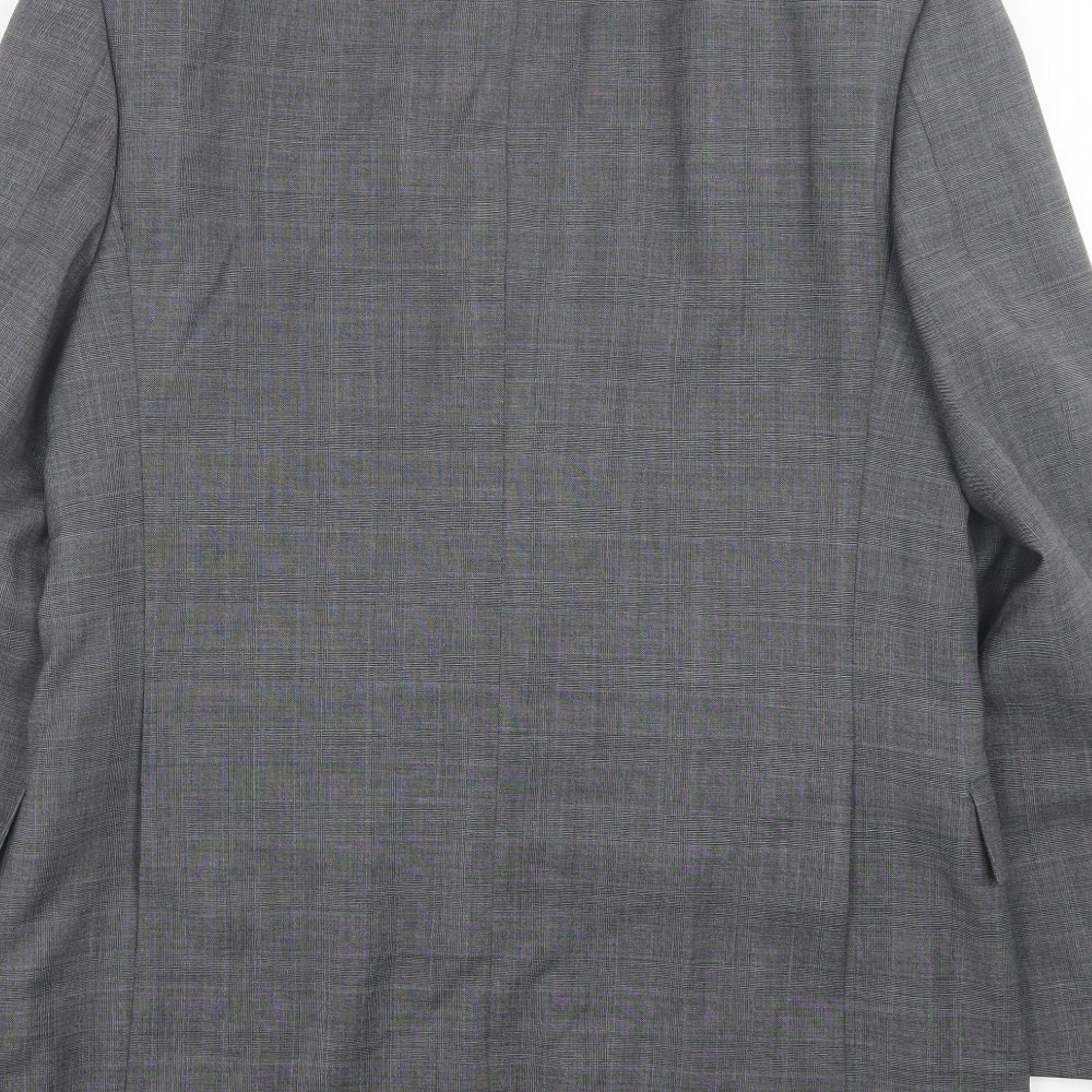 Marks and Spencer Mens Grey Plaid Wool Jacket Suit Jacket Size 40