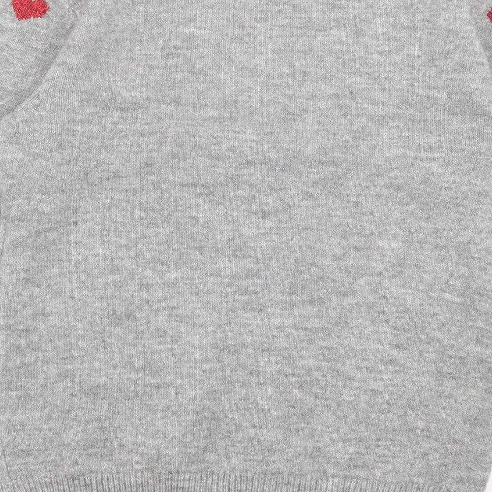 TU Womens Grey Crew Neck Geometric Acrylic Pullover Jumper Size 8 - Christmas