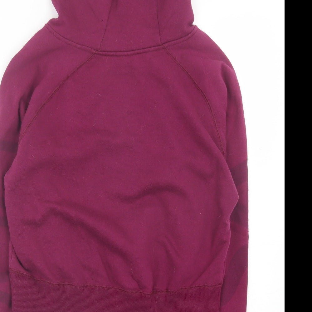 usa Womens Purple Cotton Pullover Hoodie Size 8 Pullover - Crop