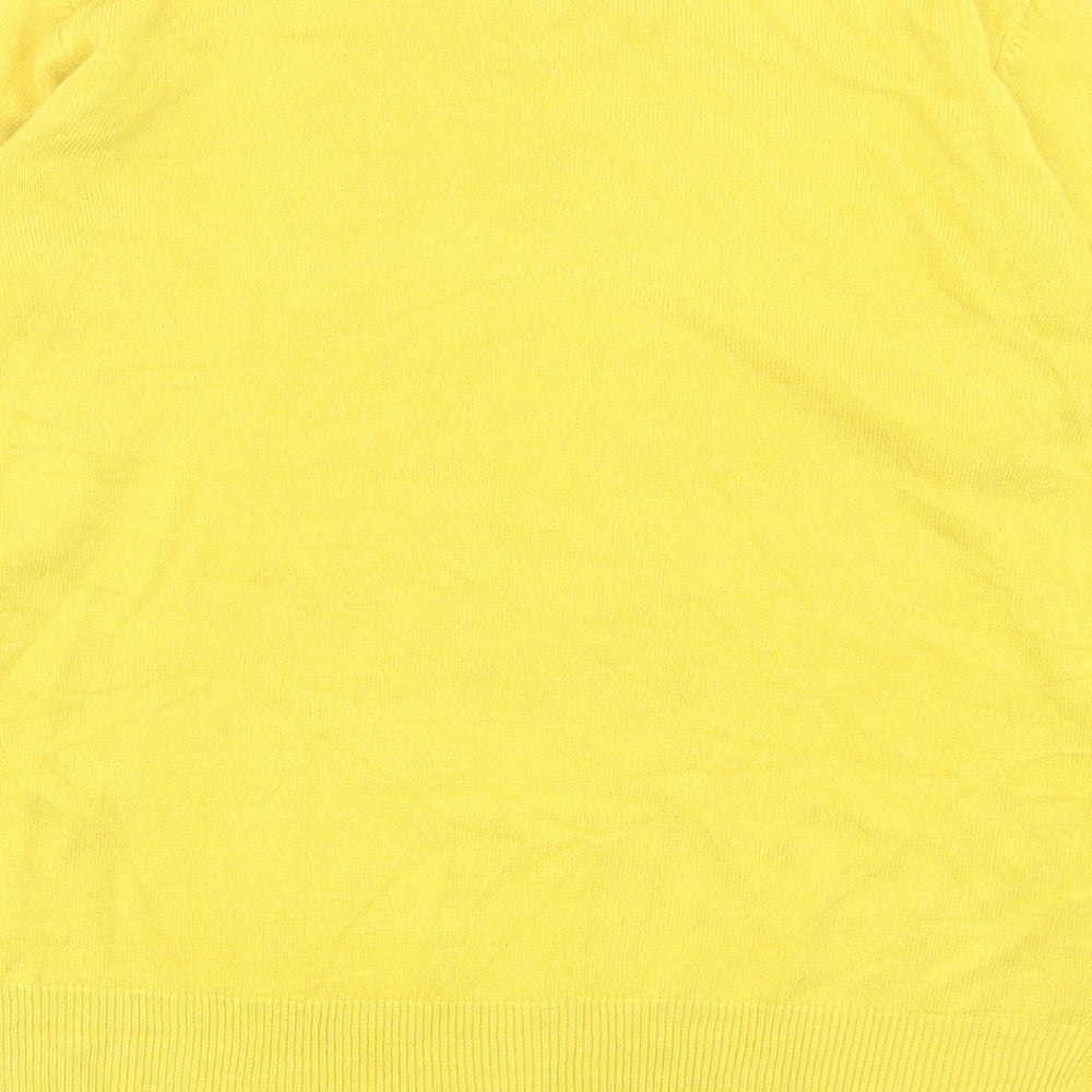 Marks and Spencer Womens Yellow Crew Neck Acrylic Pullover Jumper Size 12