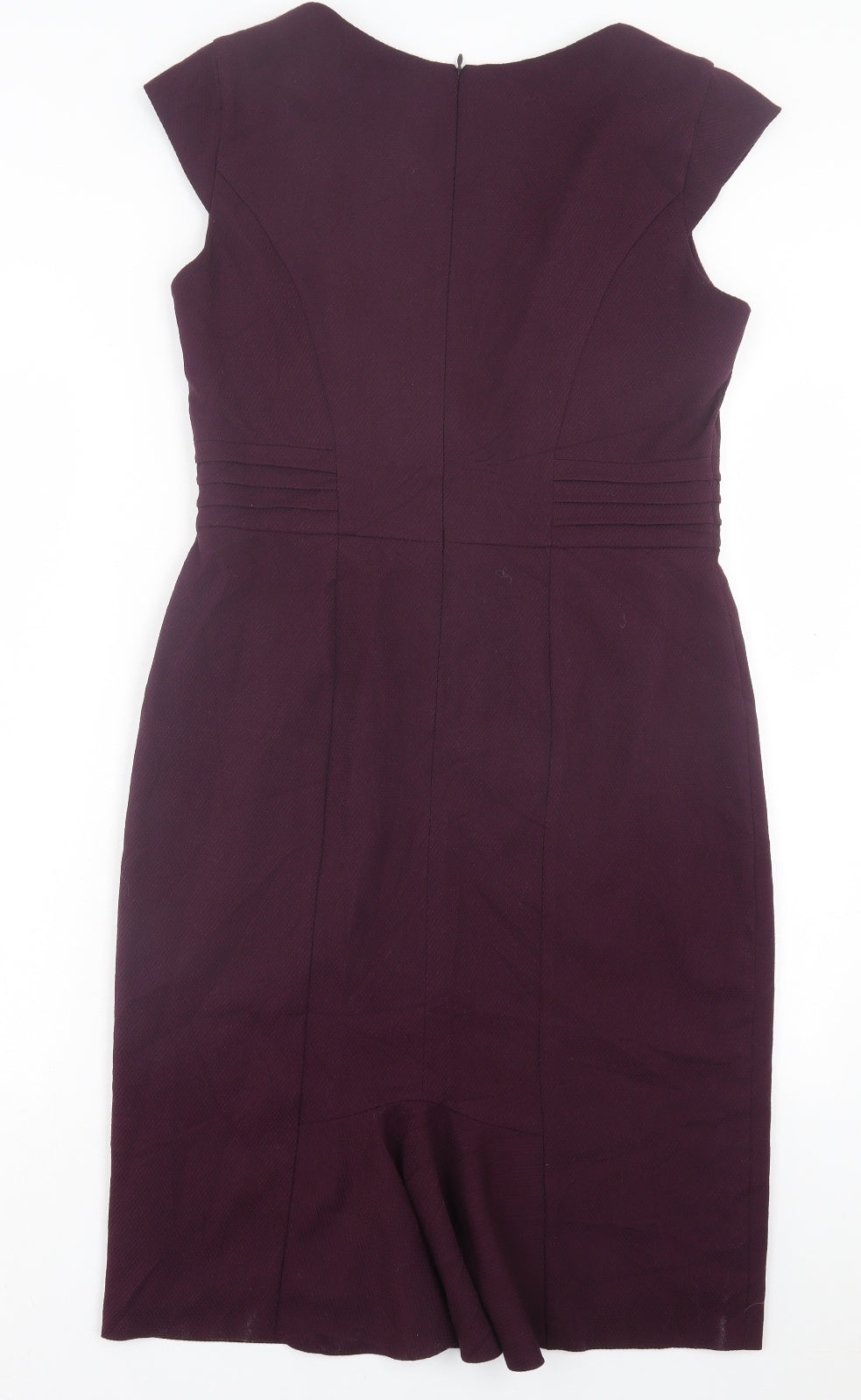 BHS Womens Purple Polyester Shift Size 14 Sweetheart Zip