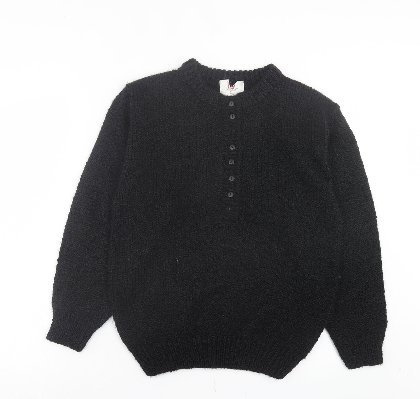 Preworn Womens Black High Neck Acrylic Pullover Jumper Size S