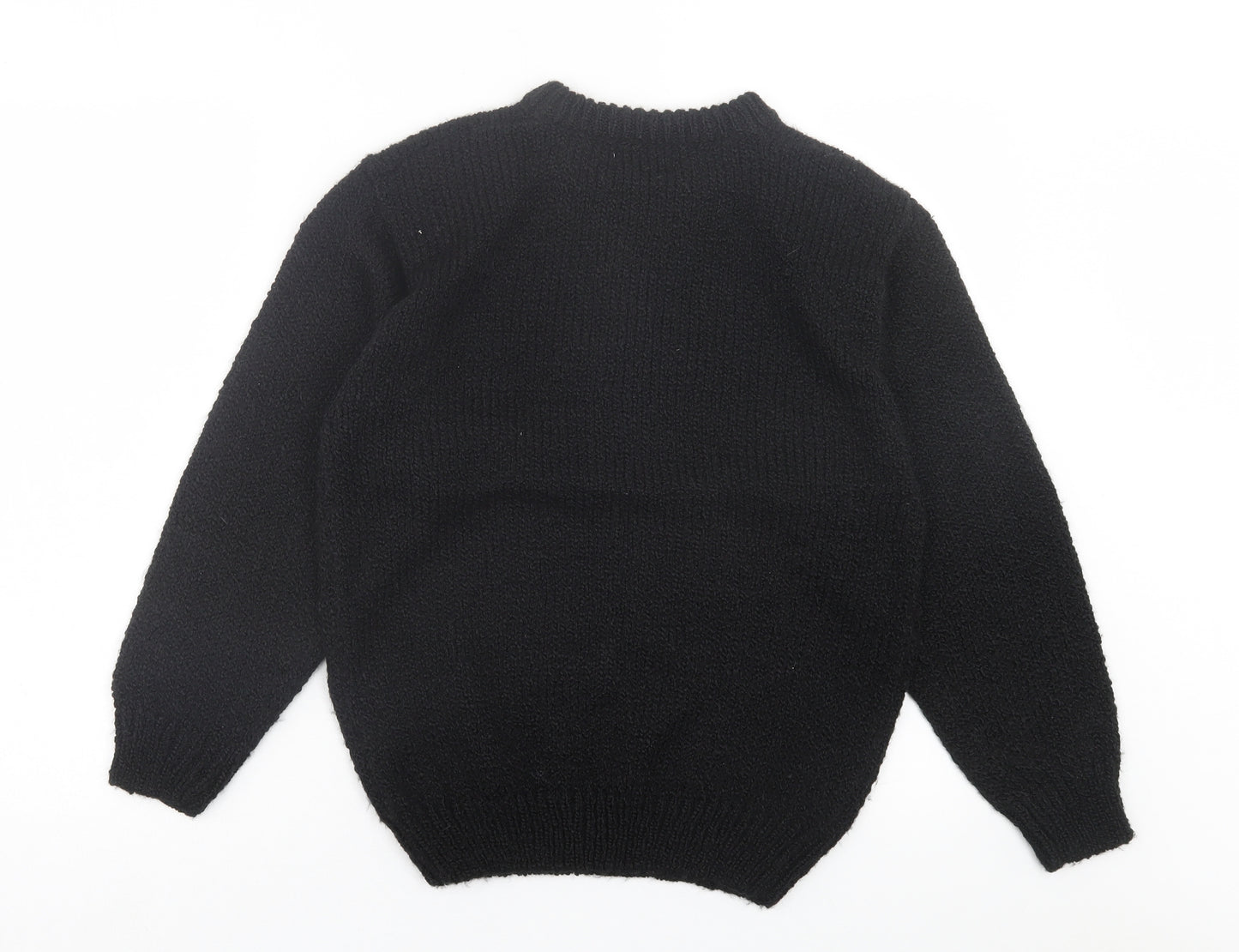 Preworn Womens Black High Neck Acrylic Pullover Jumper Size S