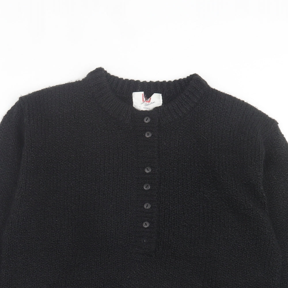 Preworn Womens Black High Neck Acrylic Pullover Jumper Size S