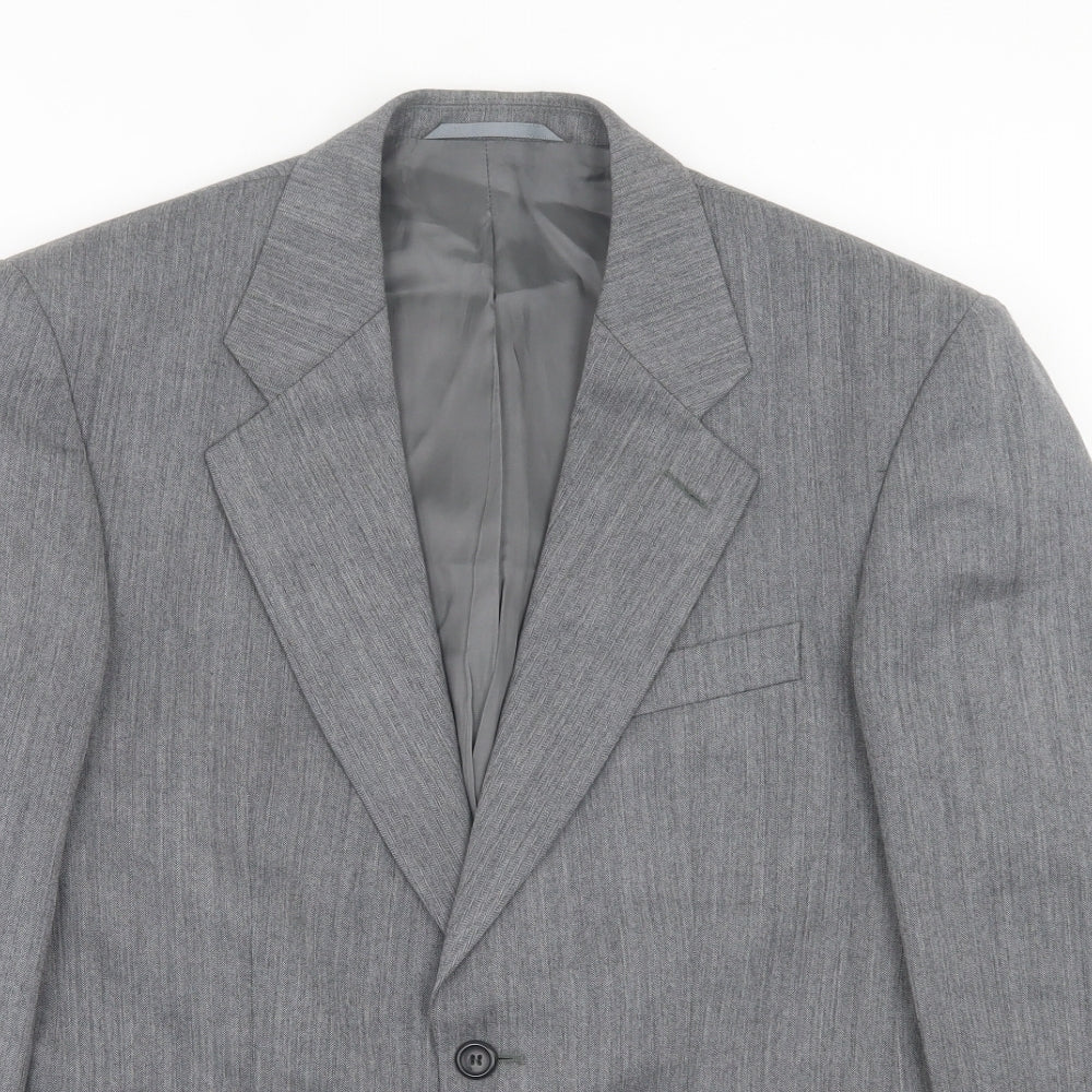 Debenhams Mens Grey Wool Jacket Suit Jacket Size 38