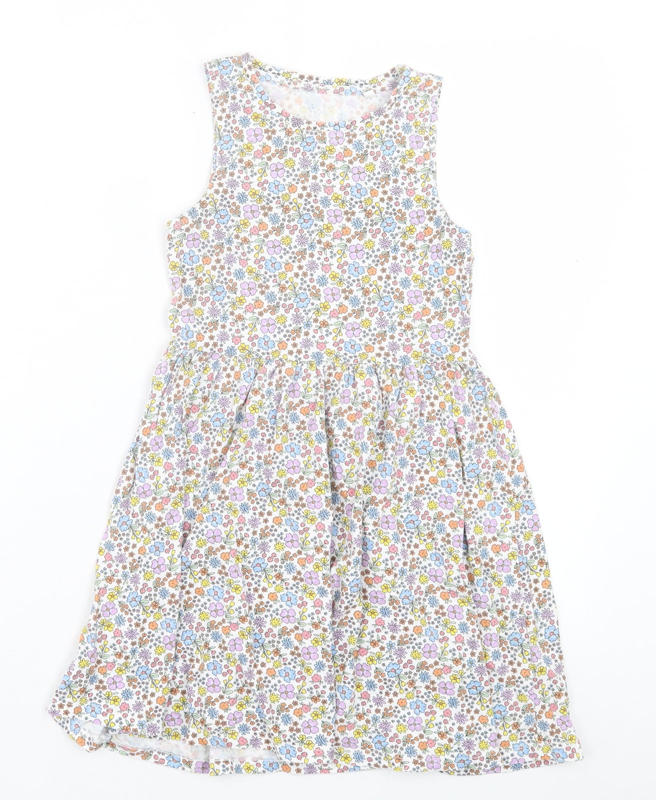 TU Girls Multicoloured Floral Cotton A-Line Size 8 Years Crew Neck Pullover