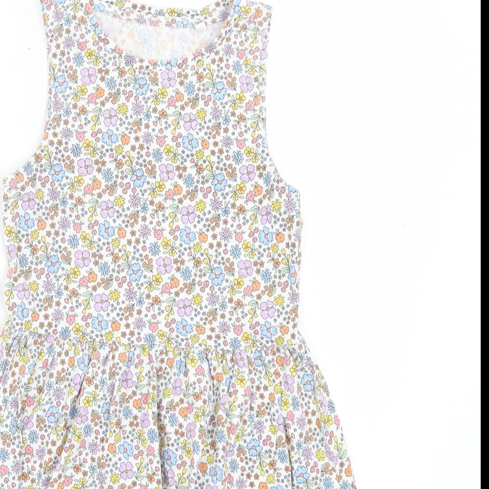 TU Girls Multicoloured Floral Cotton A-Line Size 8 Years Crew Neck Pullover