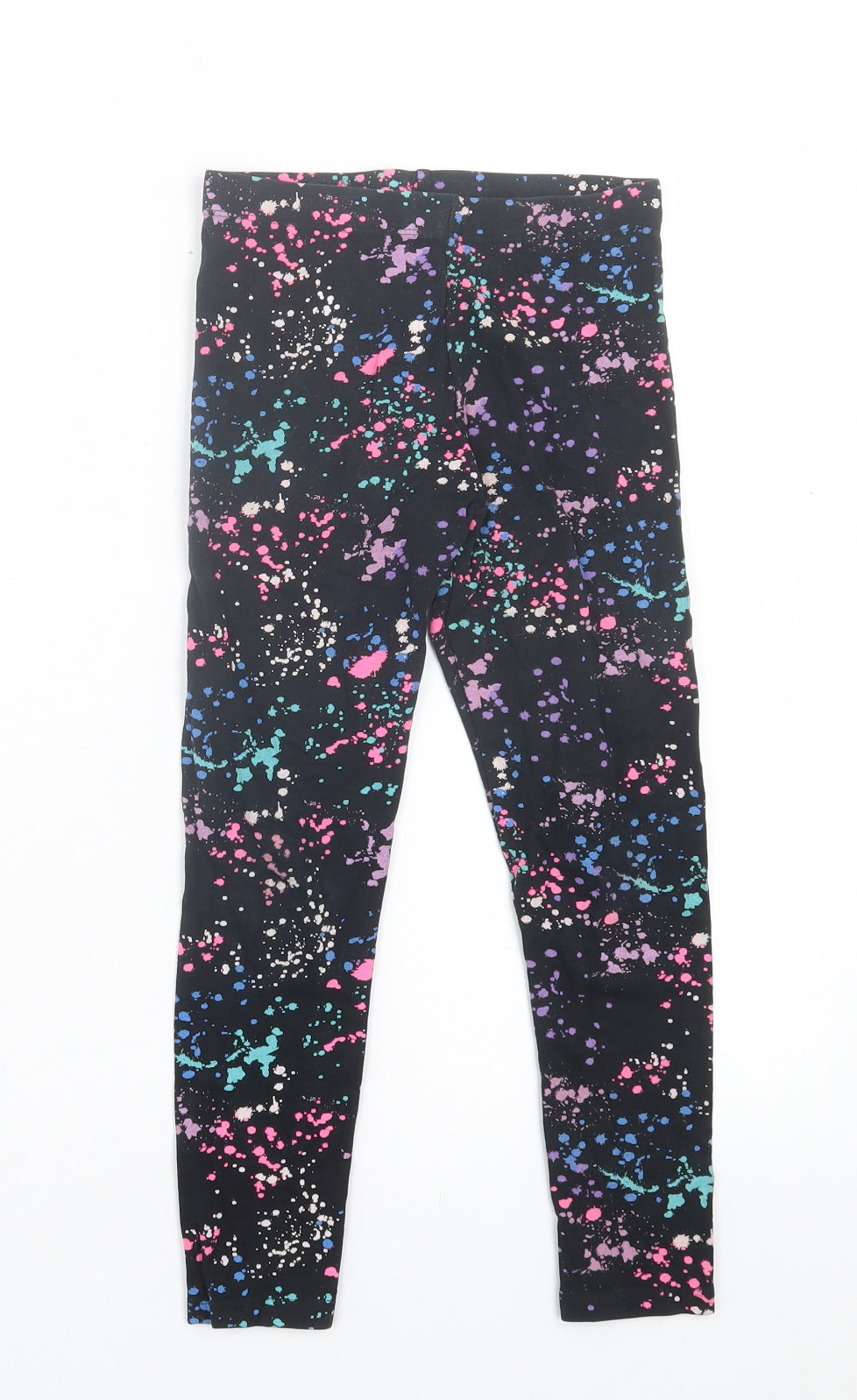 NEXT Girls Multicoloured Patchwork Cotton Capri Trousers Size 8 Years Regular Pullover - Leggings