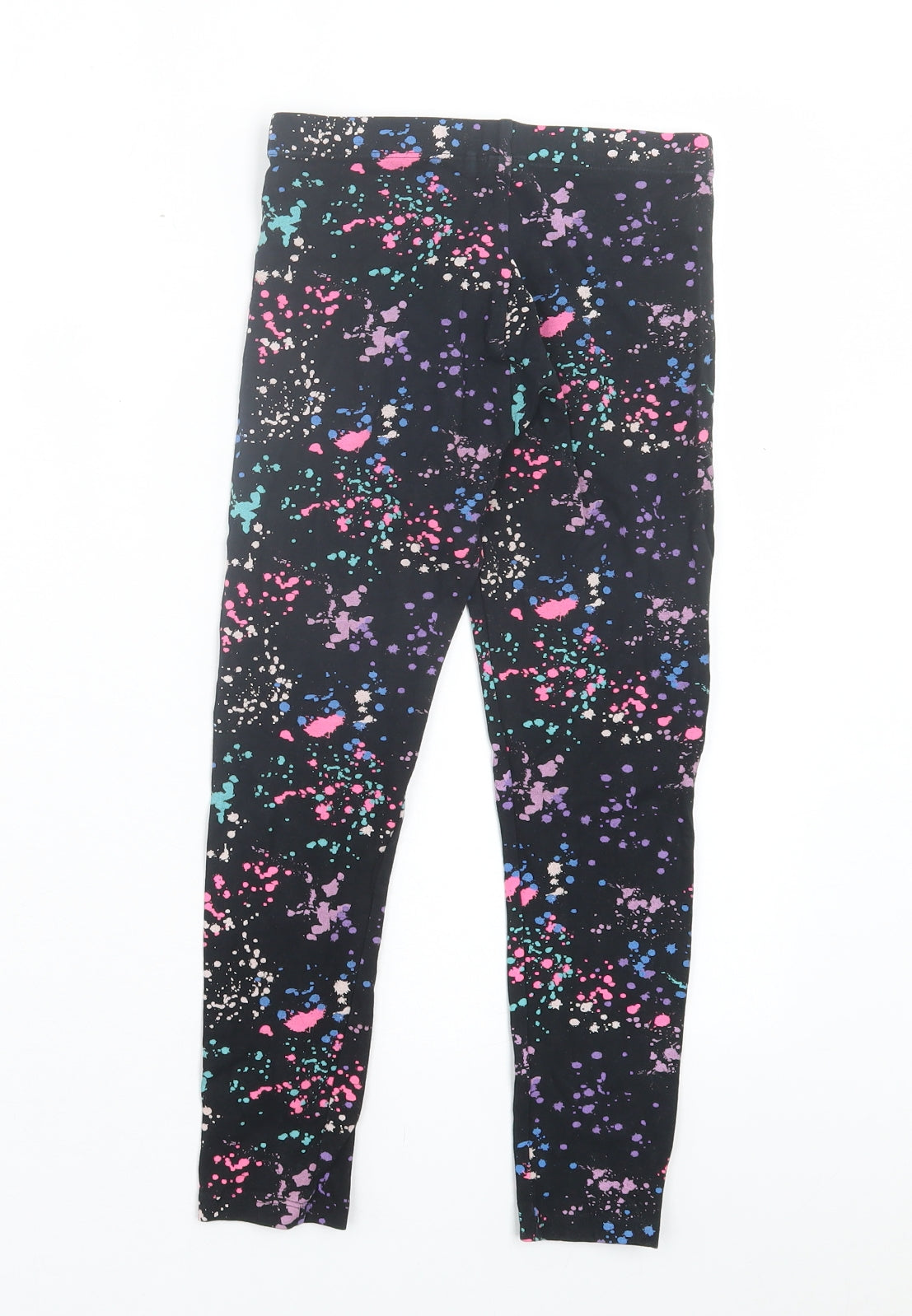 NEXT Girls Multicoloured Patchwork Cotton Capri Trousers Size 8 Years Regular Pullover - Leggings