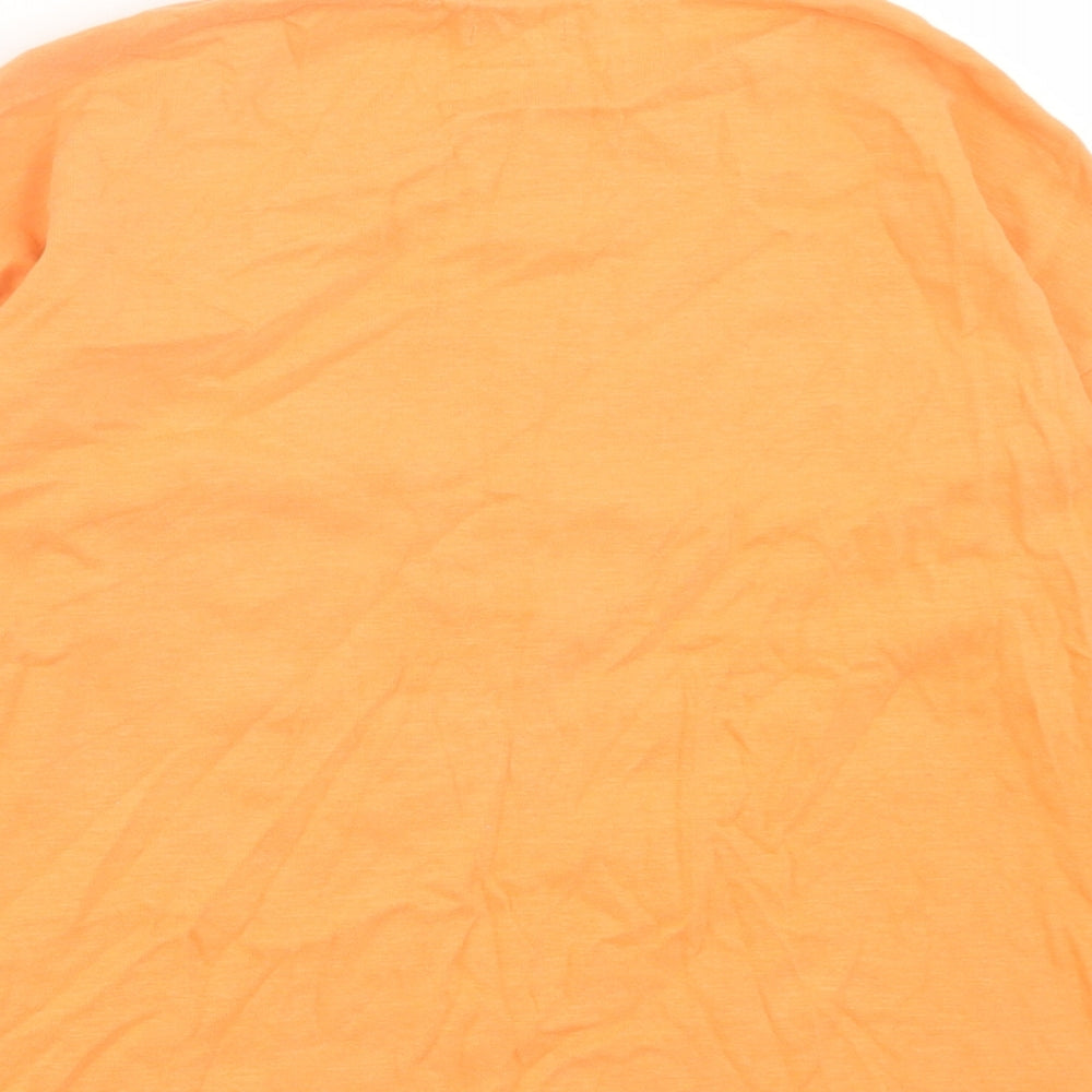 NEXT Girls Orange Cotton Pullover Sweatshirt Size 8 Years Pullover - Smiley Face