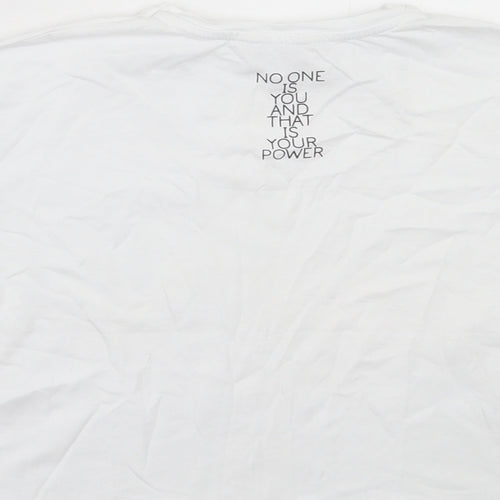 Miss Evie Girls White Cotton Basic T-Shirt Size 7-8 Years Crew Neck Pullover - Be True To Yourself