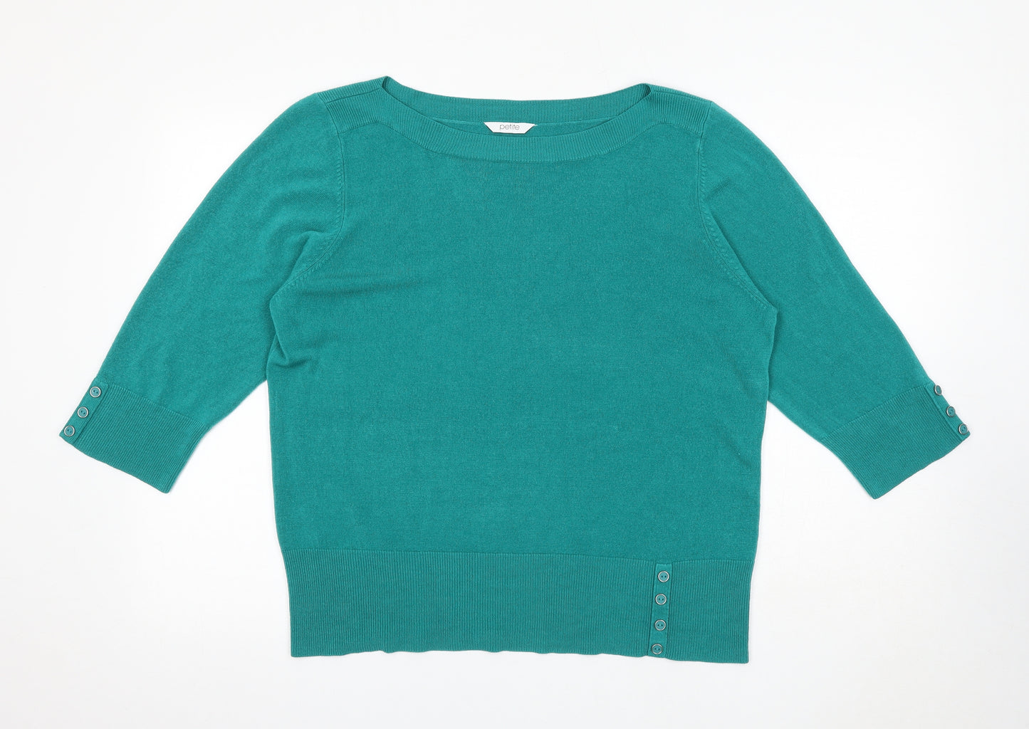 BHS Womens Green Round Neck Acrylic Pullover Jumper Size 20