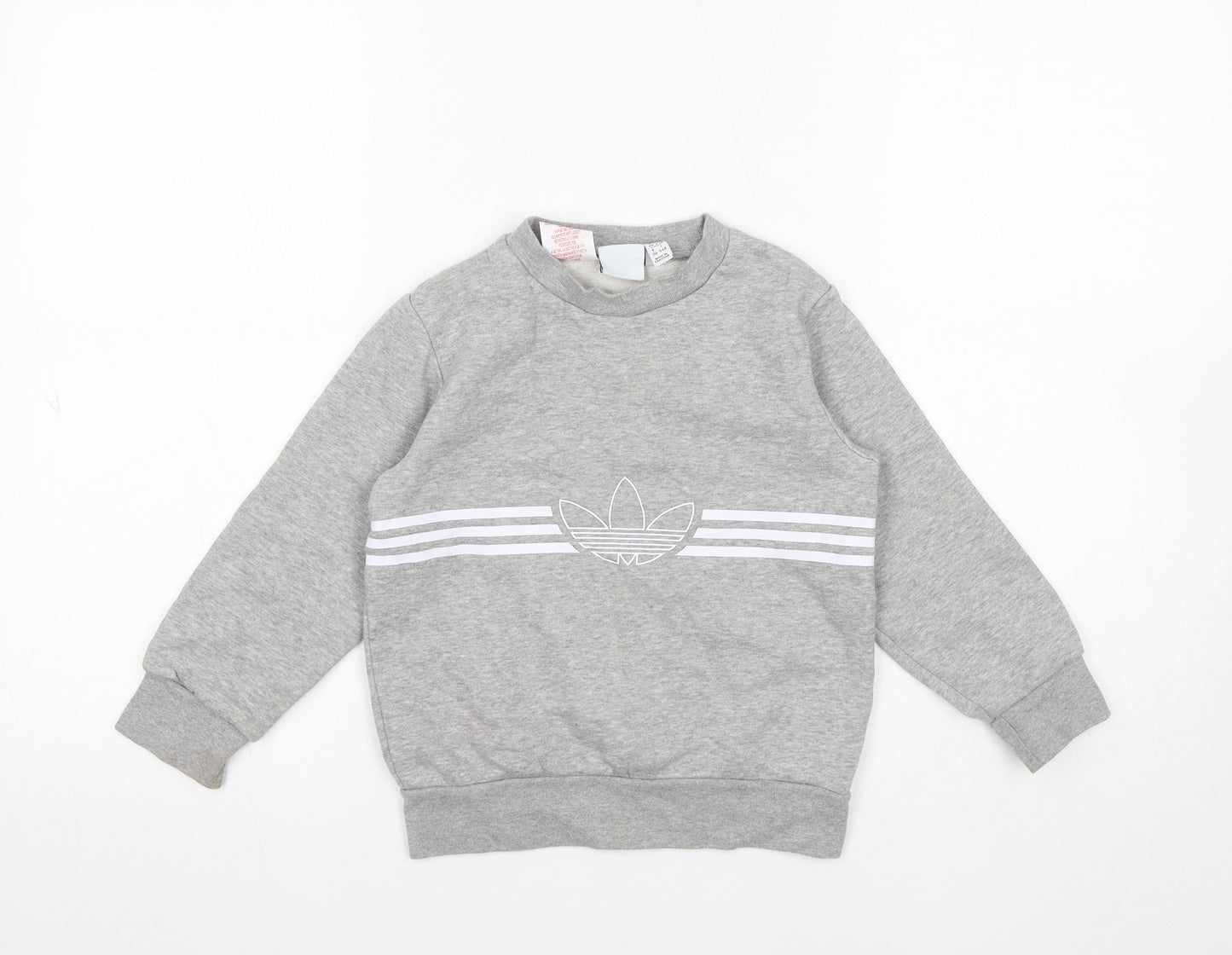 adidas Boys Grey Polyester Pullover Sweatshirt Size 5-6 Years