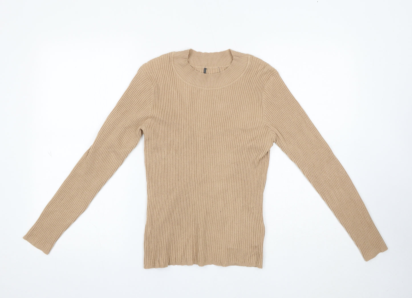 Primark Womens Beige High Neck Viscose Pullover Jumper Size XL