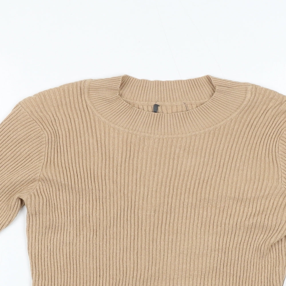 Primark Womens Beige High Neck Viscose Pullover Jumper Size XL