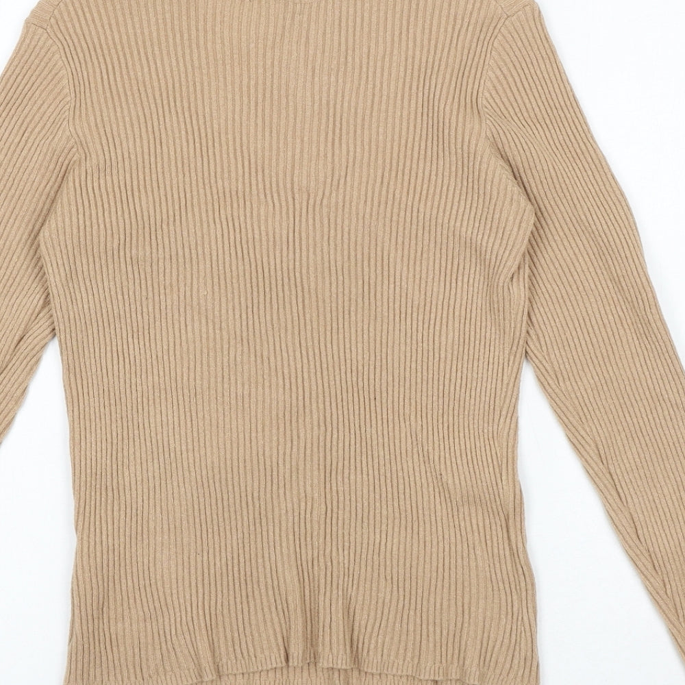 Primark Womens Beige High Neck Viscose Pullover Jumper Size XL