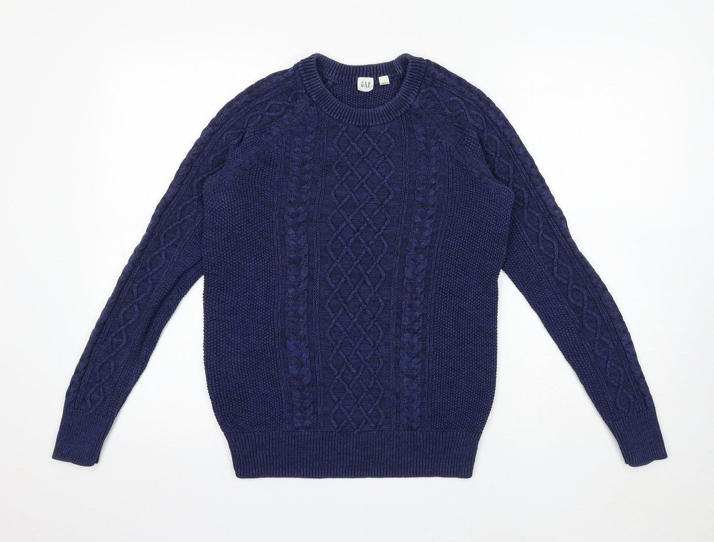 Gap Mens Blue Roll Neck Cotton Pullover Jumper Size S