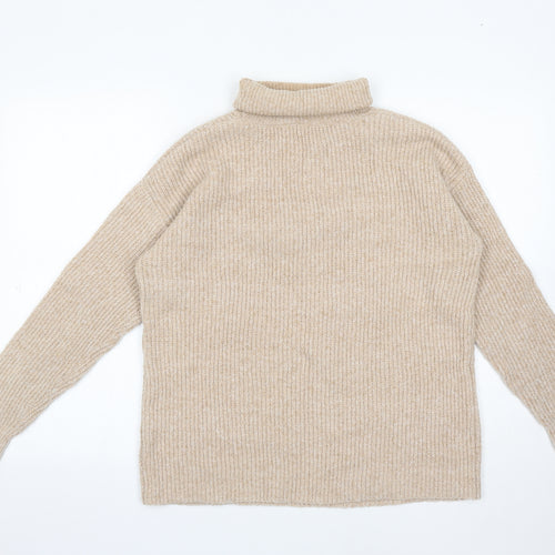 Papaya Womens Beige Roll Neck Polyester Pullover Jumper Size M