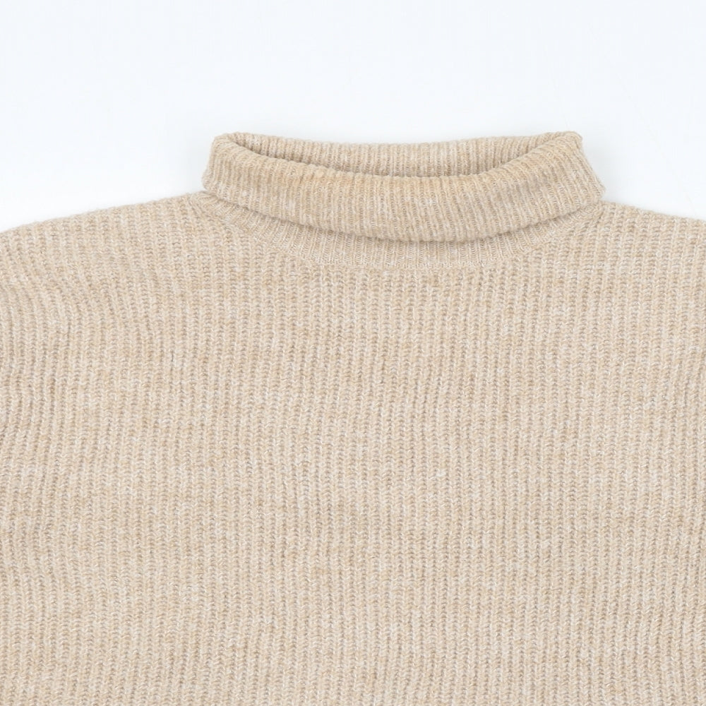 Papaya Womens Beige Roll Neck Polyester Pullover Jumper Size M