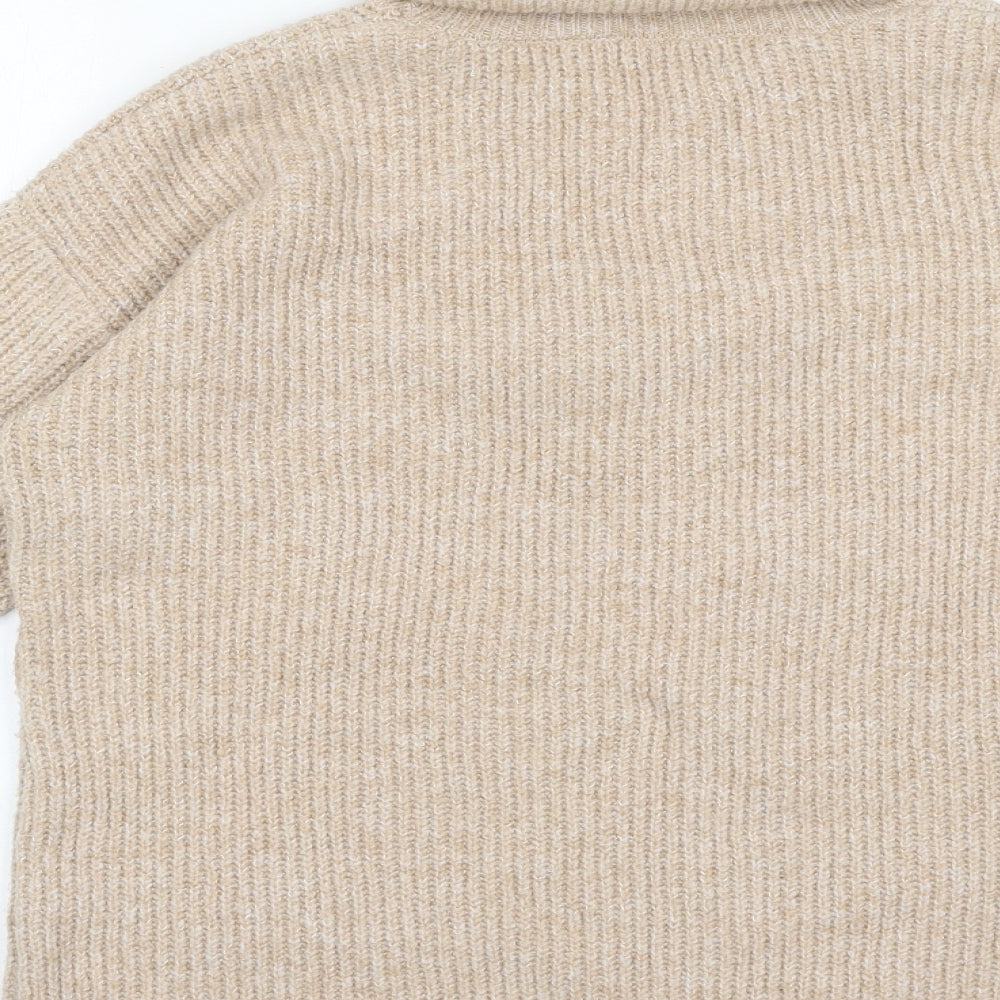 Papaya Womens Beige Roll Neck Polyester Pullover Jumper Size M