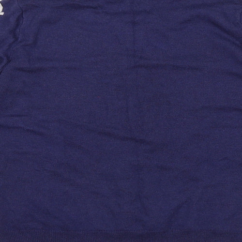 George Womens Blue Round Neck Viscose Pullover Jumper Size 14 - Rudolph