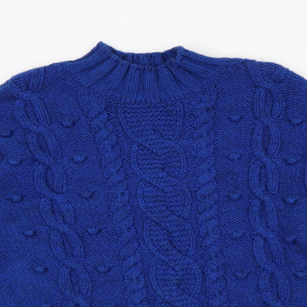 River Island Womens Blue High Neck Acrylic Pullover Jumper Size L