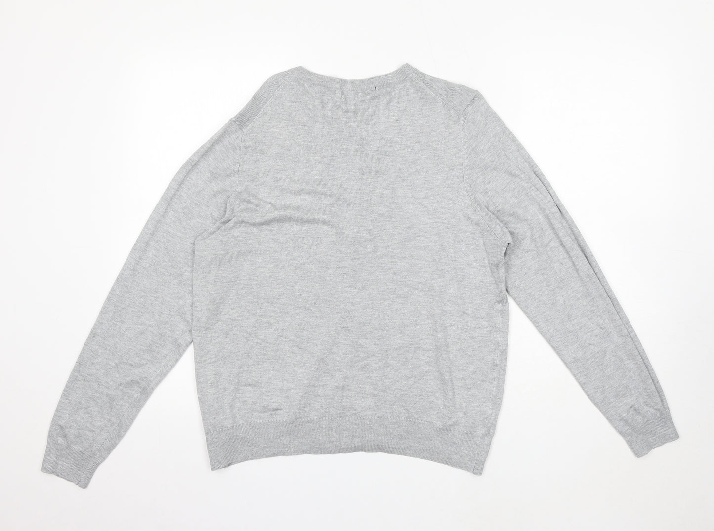 Marks and Spencer Womens Grey Round Neck Viscose Cardigan Jumper Size 18