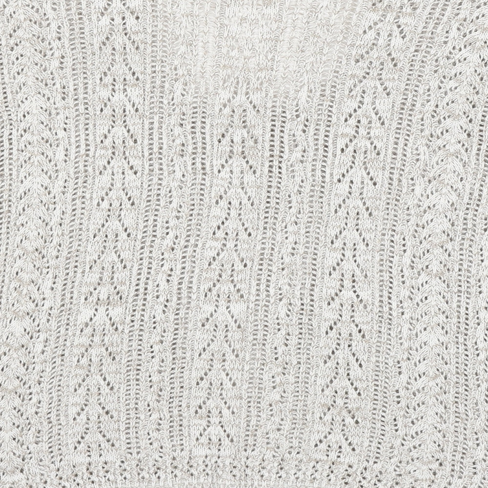 Emma Collection Womens Beige Cowl Neck Cotton Cardigan Jumper Size M