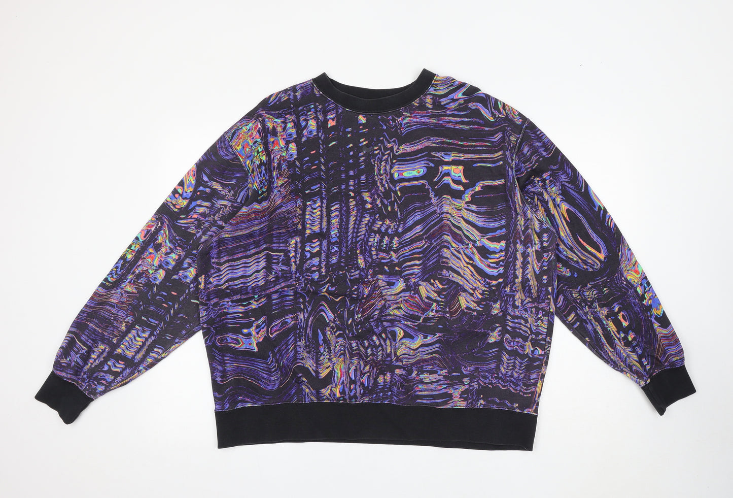 Nike Mens Multicoloured Geometric Cotton Pullover Sweatshirt Size XL