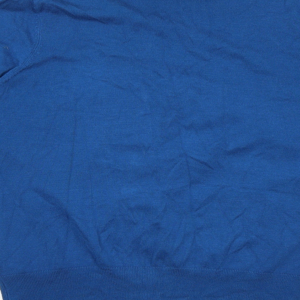 Marks and Spencer Womens Blue Round Neck Viscose Cardigan Jumper Size 16