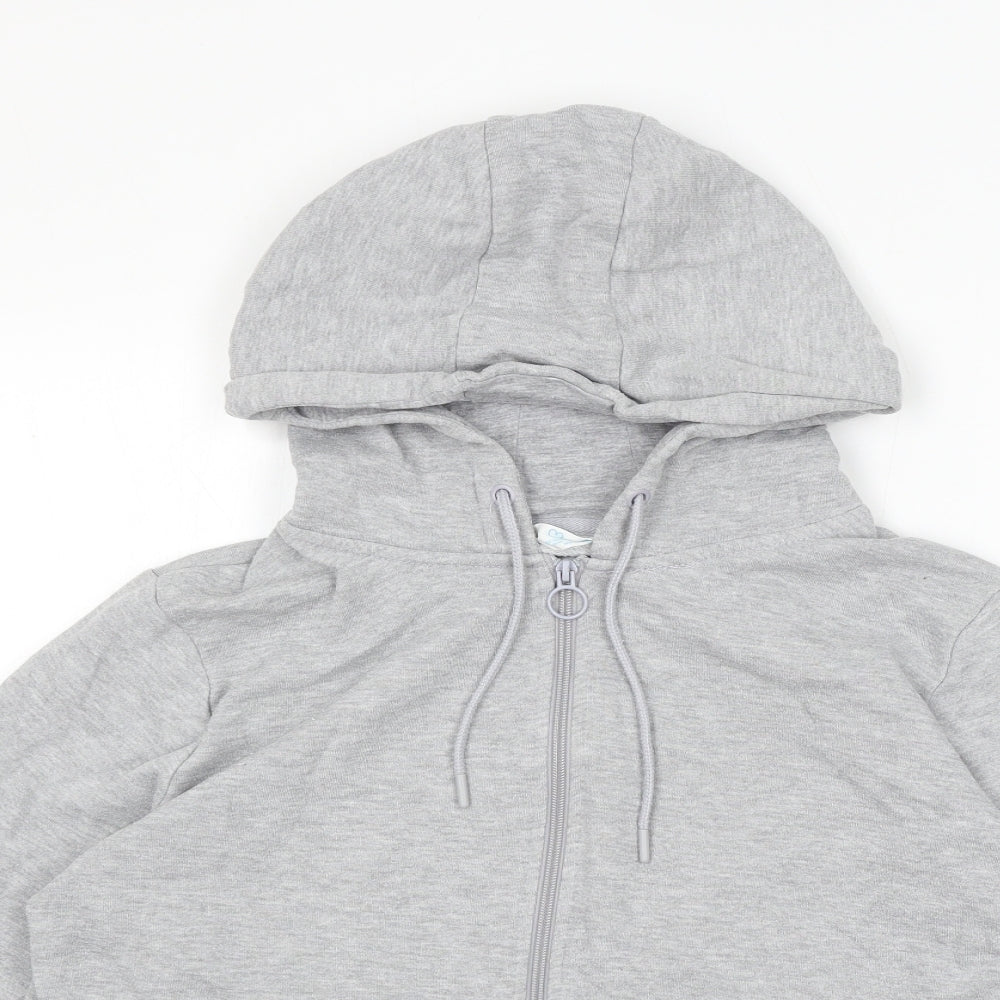 Primark Womens Grey Cotton Full Zip Hoodie Size L Zip