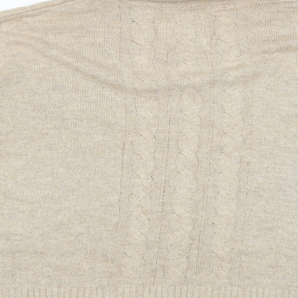 H&M Mens Beige Roll Neck Cotton Pullover Jumper Size L