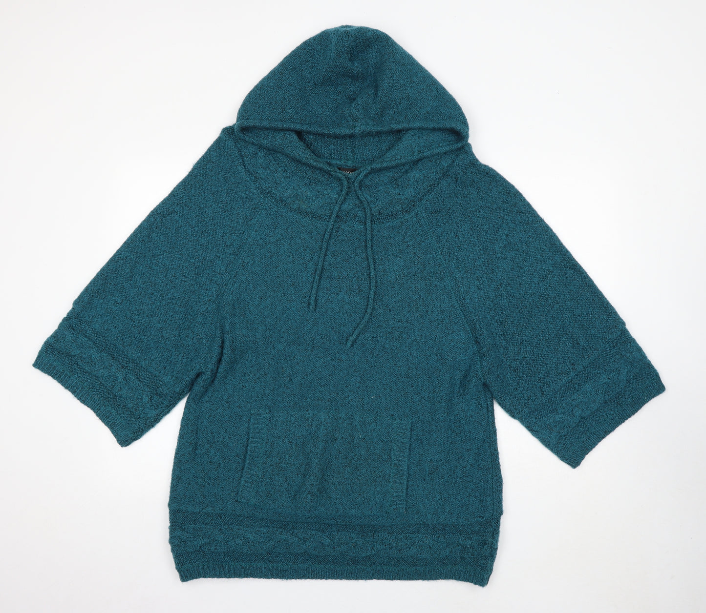 Papaya Womens Green Acrylic Pullover Hoodie Size 16 Drawstring