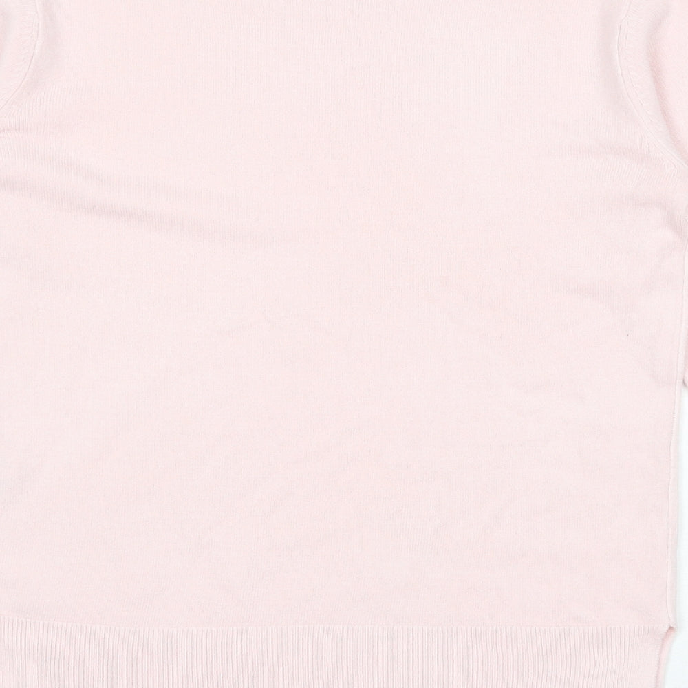 Marks and Spencer Womens Pink Round Neck Acrylic Pullover Jumper Size 8