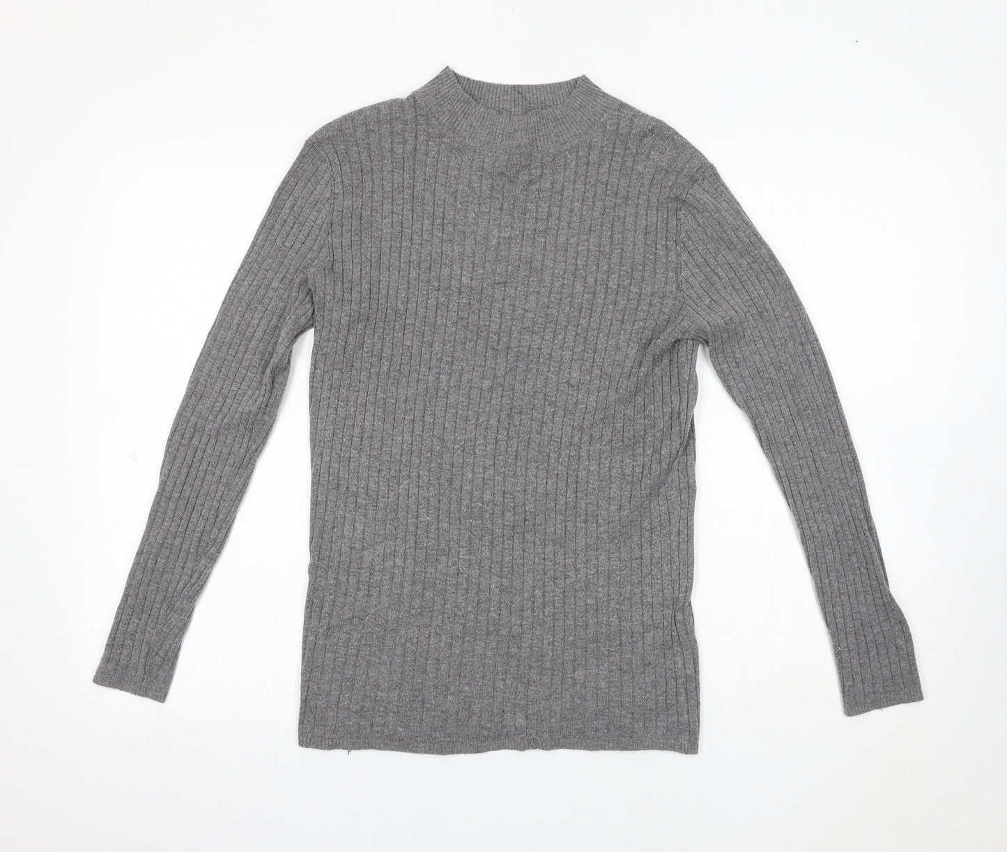 Primark Womens Grey High Neck Viscose Pullover Jumper Size XL