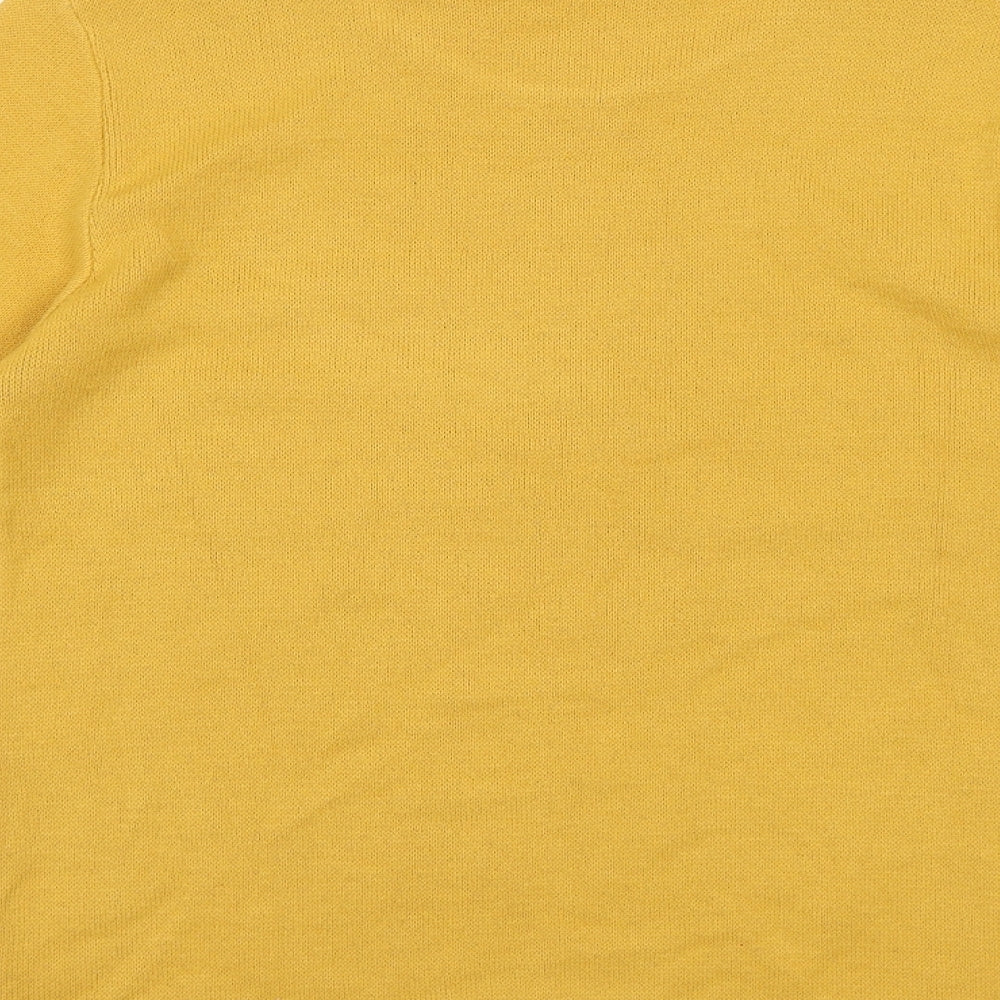 Pure & Natural Womens Yellow Round Neck Floral Acrylic Pullover Jumper Size S - Flowers