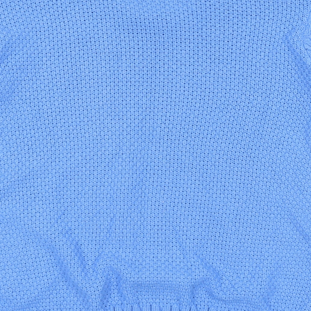 Envy Womens Blue Round Neck Acrylic Pullover Jumper Size S